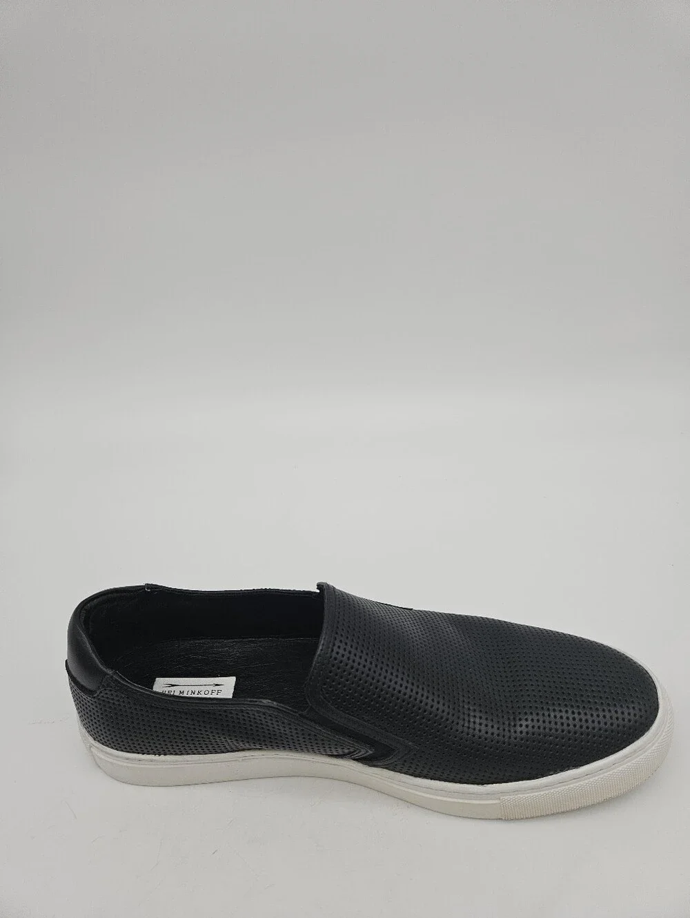 URI MINKOFF Union Leather Slip On Sneaker Loafer Mens Black Sz 12M